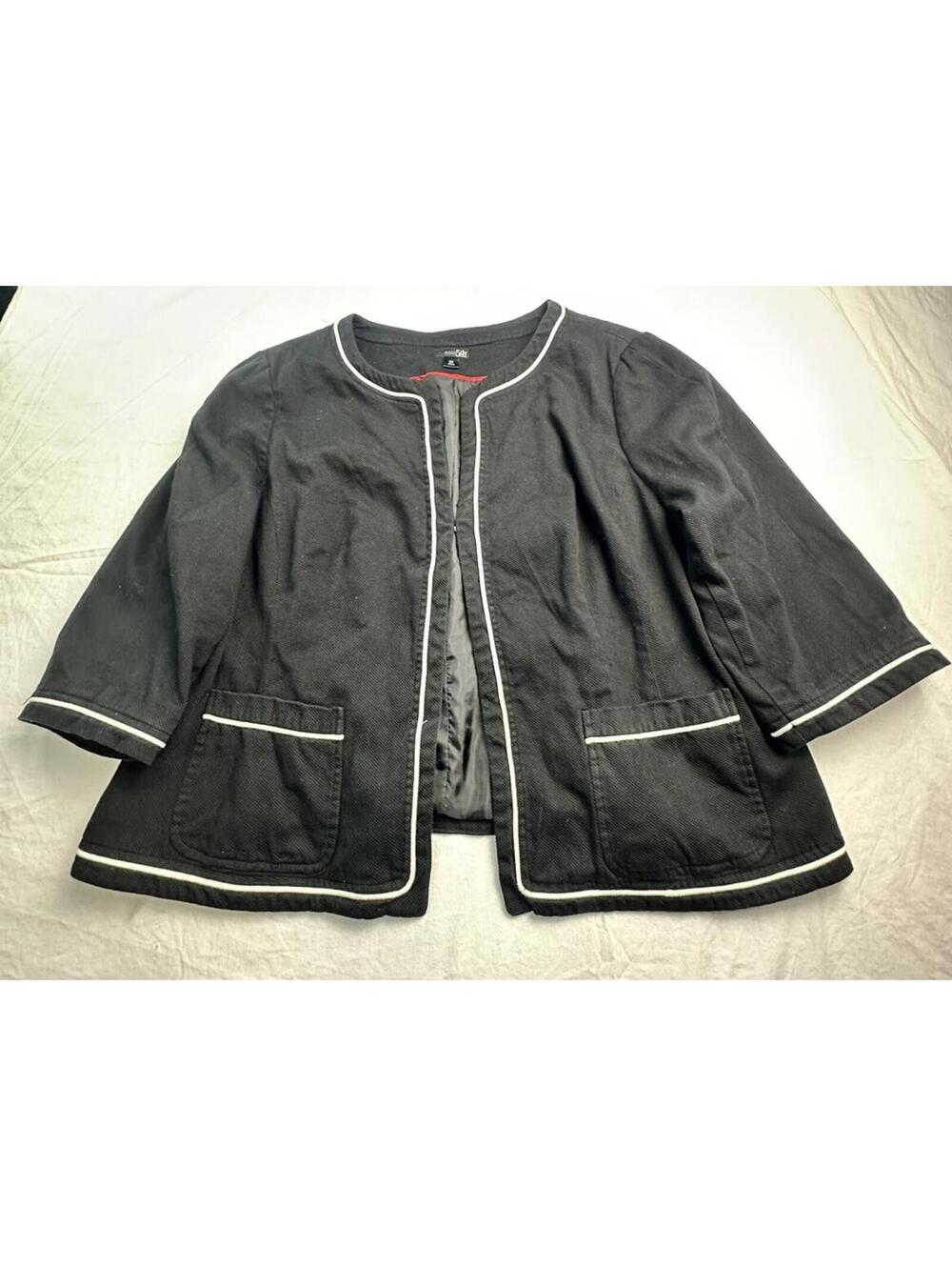 Women’s East 5th Piped Avenue Black Open-Front Jacket 2x 31-23 View 2